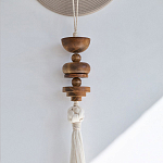 Аксессуар на стену диск с деревянными бусинами Wall Decor Thread Disc  варинант исполнения - 2 | Loft Concept в Твери