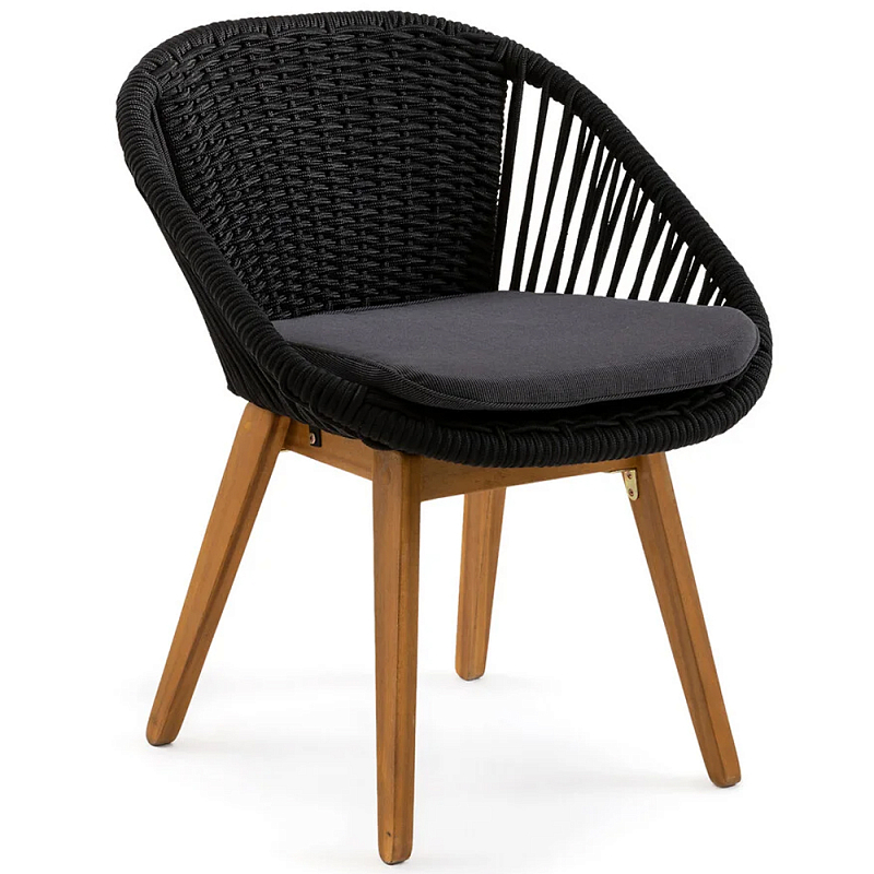 Кресло на ножках из массива акации Houle Chair Черный Коричневый Кресло на ножках из массива акации Houle Chair Черный Коричневый в Твери | Loft Concept