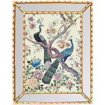 Постер в зеркальной раме в стиле шинуазри Chinoiserie Imperial Garden Peacocks on a Tree Poster варинант исполнения - 1 | Loft Concept в Твери
