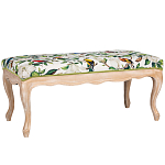 Банкетка из натурального бука золотистая с изображением птиц и цветов Blooming Birds варинант исполнения - 1 | Loft Concept в Твери