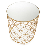 Приставной стол золотой с зеркальной столешницей Golden Symphony варинант исполнения - 1 | Loft Concept в Твери