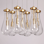 Люстра с 7-ю прозрачными плафонами из стекла в форме капли Lucid Rain  варинант исполнения - 4 | Loft Concept в Твери