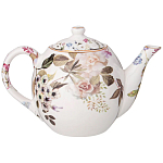 Чайный сервиз из фарфора белый с рисунком цветов на 6 персон 14 предметов Garden Whisper Porcelain Set  варинант исполнения - 2 | Loft Concept в Твери