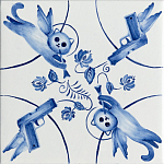 Плитка с узором 2 кота 2 пистолета варинант исполнения - 1 | Loft Concept в Твери