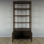 Стеллаж со стеклянными полками Elsa Dreams Walnut варинант исполнения - 4 | Loft Concept в Твери