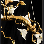 Люстра в виде золотой ветки с цветами и птичками Marvelous Garden варинант исполнения - 12 | Loft Concept в Твери