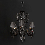 Люстра подвесная с плиссированными абажурами и множеством подвесок черного цвета Диаметр 62 см Lustre Reverie варинант исполнения - 2 | Loft Concept в Твери