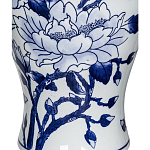 Ваза с бело-синей росписью и изображением цветов Blue & White Ornament варинант исполнения - 1 | Loft Concept в Твери
