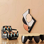 Дизайнерский журнальный стол округлой формы чёрный с золотой столешницей Fufem варинант исполнения - 1 | Loft Concept в Твери