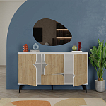 Комод с 3-мя дверцами и выдвижным ящиком цвета светлый дуб SPARK CONSOLE WHITE варинант исполнения - 2 | Loft Concept в Твери