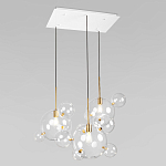 Люстра подвесная 3 лампы с прозрачными стеклянными шарами и золотыми деталями Giopato & Coombes варинант исполнения - 3 | Loft Concept в Твери