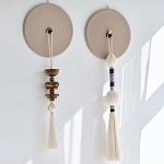 Аксессуар на стену диск из нитей Wall Decor White Thread Disc  варинант исполнения - 1 | Loft Concept в Твери