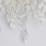 Бра золотого цвета с ветвями и белыми овальными стеклянными подвесками Droplet Chandelier варинант исполнения - 5 | Loft Concept в Твери