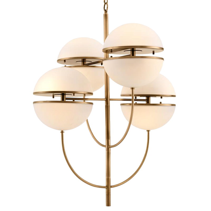 Люстра Chandelier Spiridon Латунь Античная полированная Белый в Твери | Loft Concept 