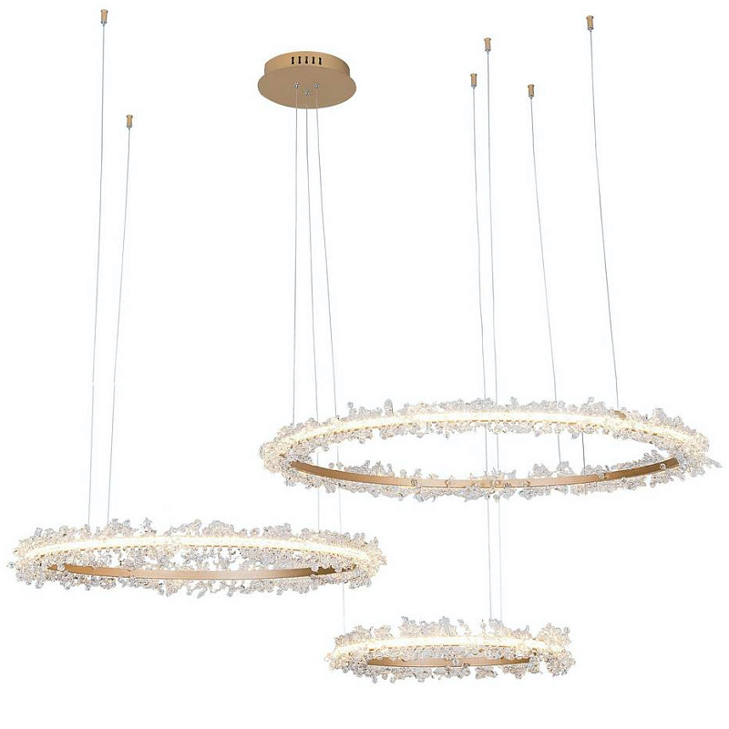 Люстра Shining Rings Trio Золотой Прозрачный Люстра Shining Rings Trio Золотой Прозрачный в Твери | Loft Concept