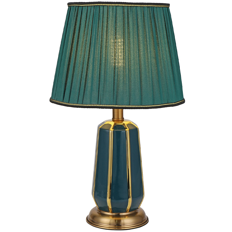 Настольная лампа с абажуром Celestina Lampshade Table Lamp Green Золотой Зеленый Настольная лампа с абажуром Celestina Lampshade Table Lamp Green Золотой Зеленый в Твери | Loft Concept