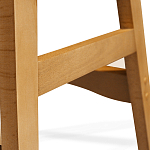 Барный стул со спинкой и подлокотниками на 4-х деревянных ножках Кремовый Велюр Ava Charm варинант исполнения - 7 | Loft Concept в Твери