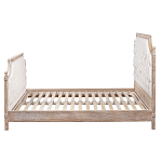 Кровать двуспальная светло-бежевая с основанием из массива дуба с мягким изголовьем Flax Beds варинант исполнения - 2 | Loft Concept в Твери