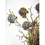 Ваза зеленая с бронзовыми ветвями и фарфоровыми рыбками Eden Garden варинант исполнения - 2 | Loft Concept в Твери