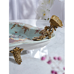 Блюдо овальное из голубого фарфора с ручками в виде бабочек и цветочным рисунком Blue Garden варинант исполнения - 5 | Loft Concept в Твери