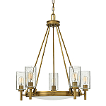  Люстра с 5-ю цилиндрическими плафонами из стекла с пузырьками Hinkley варинант исполнения - 7 | Loft Concept в Твери