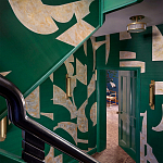 Обои ручная роспись в стиле Арт-деко Symphony Original colourway on Jade silk dupion варинант исполнения - 1 | Loft Concept в Твери