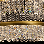 Люстра двухъярусная с золотого цвета и прозрачными подвесками Pettico варинант исполнения - 5 | Loft Concept в Твери