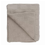 Плед из хлопка рельефной вязки бежево-серого цвета Waffle Comfort варинант исполнения - 1 | Loft Concept в Твери