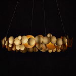 Люстра круглая из многослойных золотых дисков Metal Disc Chandelier варинант исполнения - 6 | Loft Concept в Твери