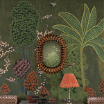 Обои ручная роспись Malwa Original colourway on Olive tobacco варинант исполнения - 1 | Loft Concept в Твери