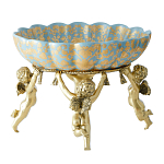 Чаша с орнаментом на бронзовых ножках в виде ангелов Eden Garden варинант исполнения - 1 | Loft Concept в Твери