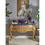 Подсвечник из темно-синего фарфора с бронзовыми элементами и цветами Eden Garden варинант исполнения - 3 | Loft Concept в Твери