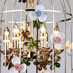 Люстра в виде клетки с цветами Flower Cell варинант исполнения - 2 | Loft Concept в Твери