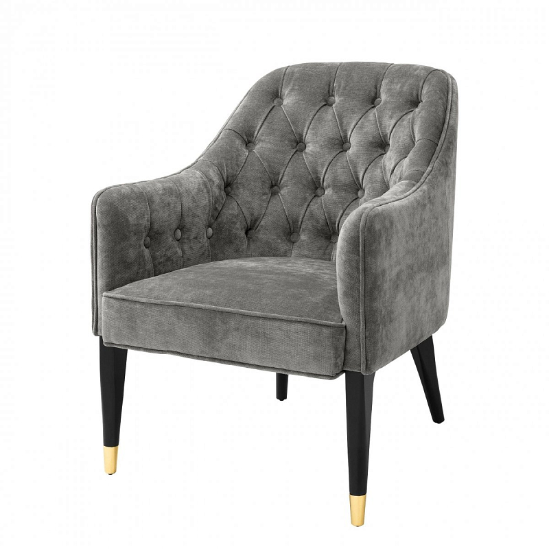 Кресло Eichholtz Chair Cyrus Grey Серый Черный Кресло Eichholtz Chair Cyrus Grey Серый Черный в Твери | Loft Concept