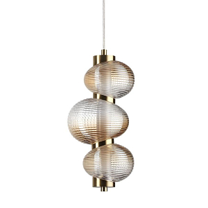Подвесной светильник с 3-мя рифлеными стеклянными шарами Marcelh Light
