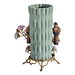 Ваза с птицами и цветами из фарфора с бронзовыми элементами Garden of Eden варинант исполнения - 2 | Loft Concept в Твери