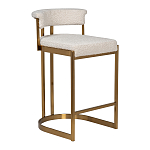 Стул барный букле бежевый с каркасом цвета матовое золото Tactility варинант исполнения - 2 | Loft Concept в Твери
