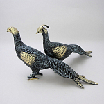 Статуэтка бронзовая пара Павлины синие Bronze Birds варинант исполнения - 2 | Loft Concept в Твери