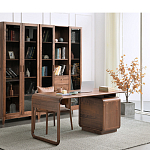 Стол рабочий округлой формы с 3-мя ящиками  Working Moonnut Table варинант исполнения - 3 | Loft Concept в Твери