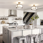 Потолочный светильник со светлым текстильным абажуром Hinkley варинант исполнения - 6 | Loft Concept в Твери