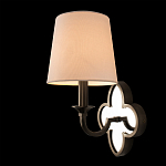 Бра с белым текстильным абажуром и декоративным основанием в виде четырехлистника с зеркальной вставкой Vitorino варинант исполнения - 2 | Loft Concept в Твери