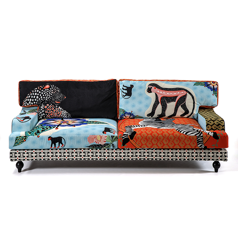 Диван с цветным принтом Qalakabusha Sofa Мульти в Твери | Loft Concept 