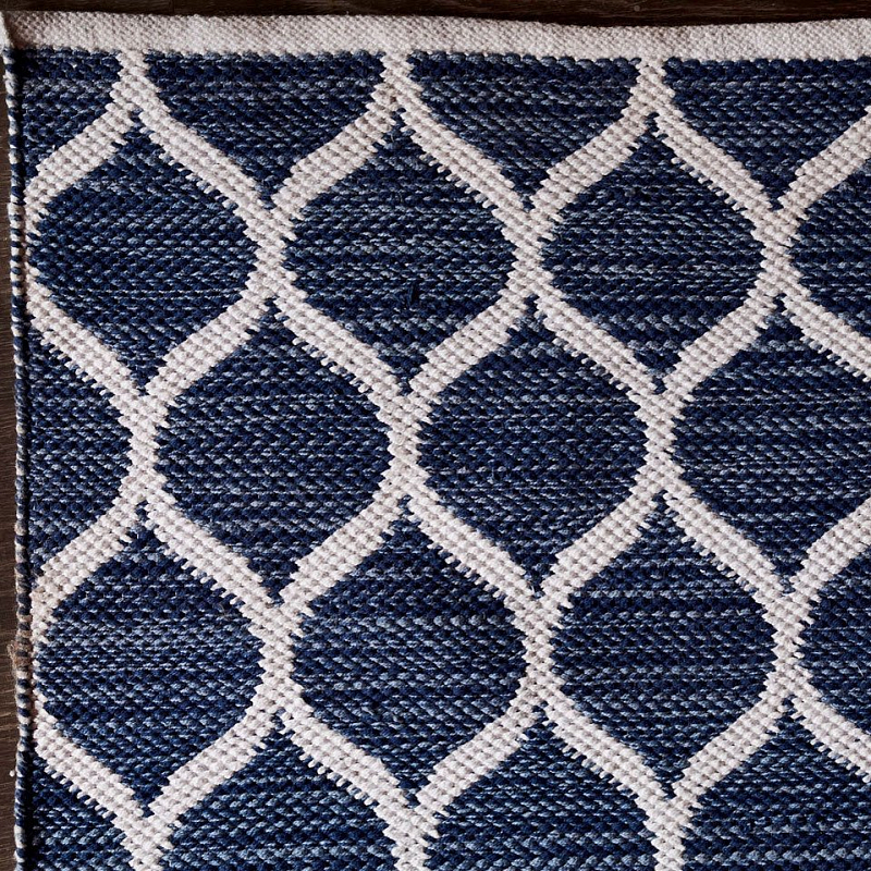 Ковер тканый Ornament Blue Темно-синий в Твери | Loft Concept 