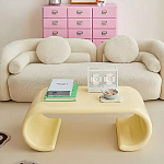 Дизайнерский журнальный стол жёлтый округлой формы Bonyn варинант исполнения - 2 | Loft Concept в Твери