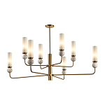 Люстра на штанге с 8-ю цилиндрическими матовыми плафонами и шарами из камня Orb Essence варинант исполнения - 1 | Loft Concept в Твери