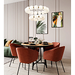 Многоярусная кольцевая люстра с плафонами шары Rings Suspension Light Chandelier варинант исполнения - 3 | Loft Concept в Твери