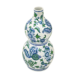 Ваза фигурная с сине-зелеными узорами распустившихся цветов Blossoming Spring варинант исполнения - 2 | Loft Concept в Твери