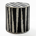 Приставной круглый столик с инкрустацией Black and White Geometry Stool варинант исполнения - 1 | Loft Concept в Твери