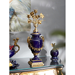 Подсвечник из темно-синего фарфора с бронзовыми элементами и цветами Eden Garden варинант исполнения - 2 | Loft Concept в Твери
