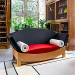 Дизайнерский диван с двумя подушками-валиками Poltronova Mitzi Sofa варинант исполнения - 7 | Loft Concept в Твери